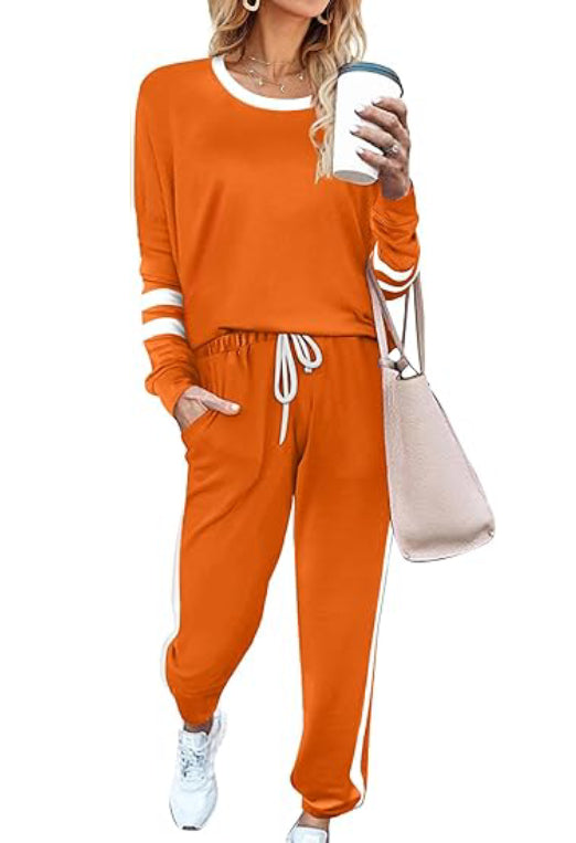 ✨Women's Contrast Color Cuffs Casual Sports Jogging Two-Piece Set(BUY 2 FREE SHIPPING)