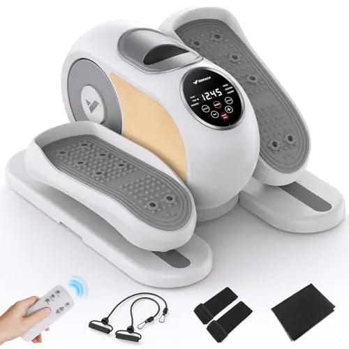 Under Desk Elliptical Machine with Remote Control – Mini Electric Leg Exerciser, Compact Seated Pedal Trainer for Home Office & Seniors |New Year Gift