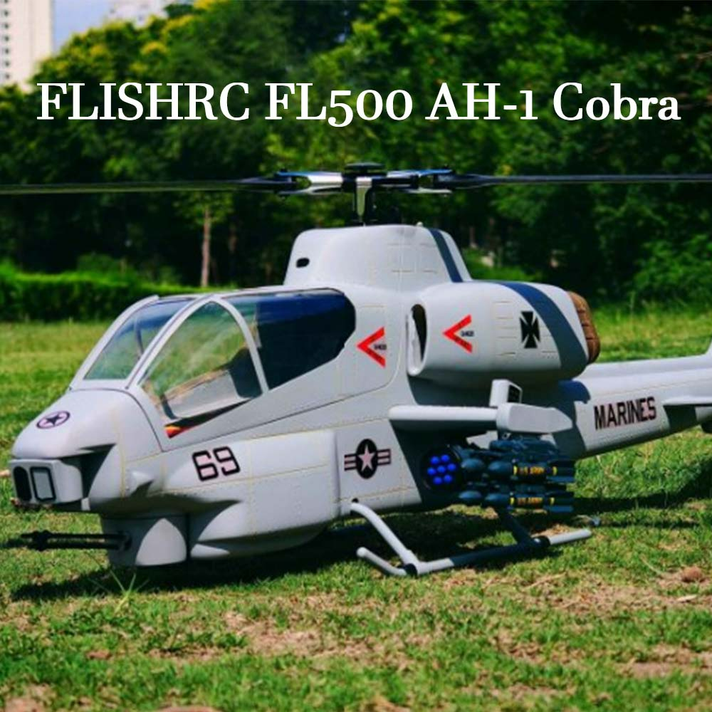 FLISHRC FL500 AH-1 Cobra 500-Class Large Scale GPS RC Helicopter Model with L7 Flight Controller 2.4G 6CH RTF