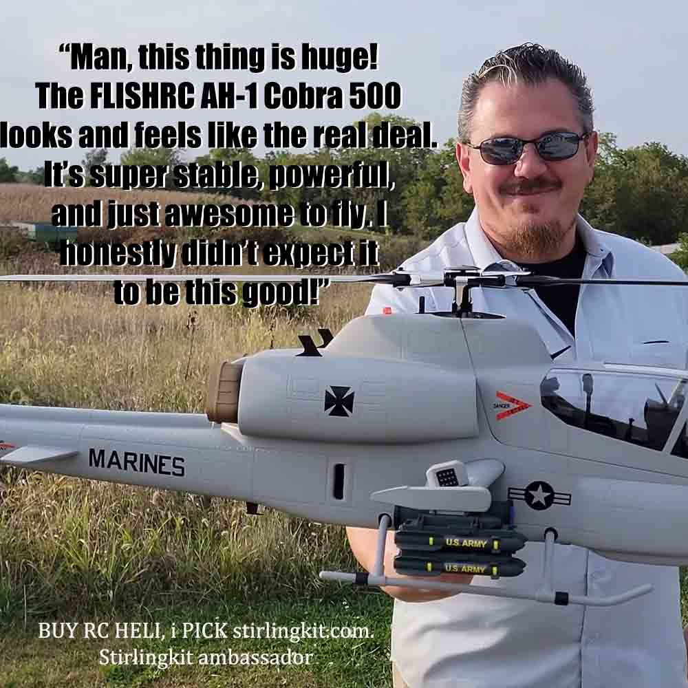 FLISHRC FL500 AH-1 Cobra 500-Class Large Scale GPS RC Helicopter Model with L7 Flight Controller 2.4G 6CH RTF