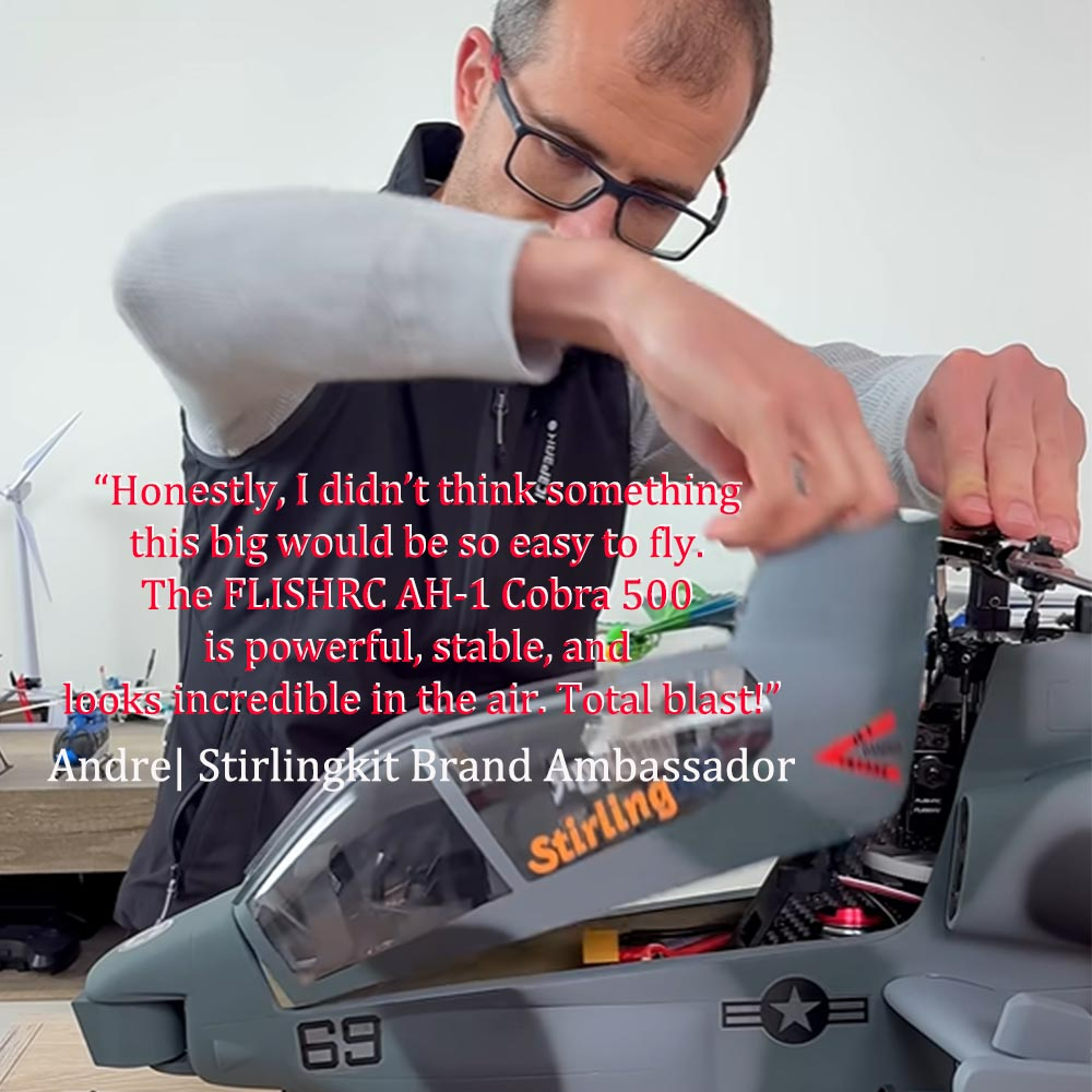 FLISHRC FL500 AH-1 Cobra 500-Class Large Scale GPS RC Helicopter Model with L7 Flight Controller 2.4G 6CH RTF