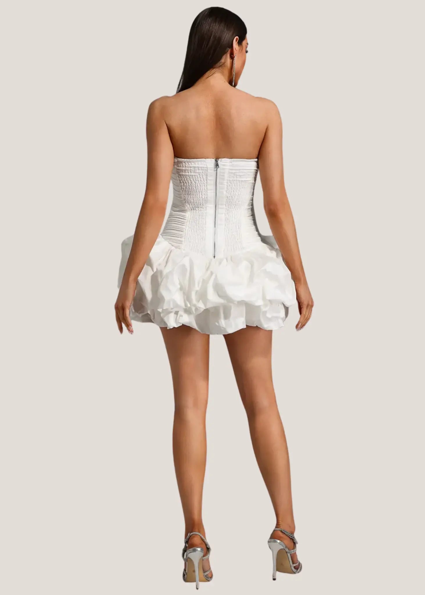 White suspender princess dress