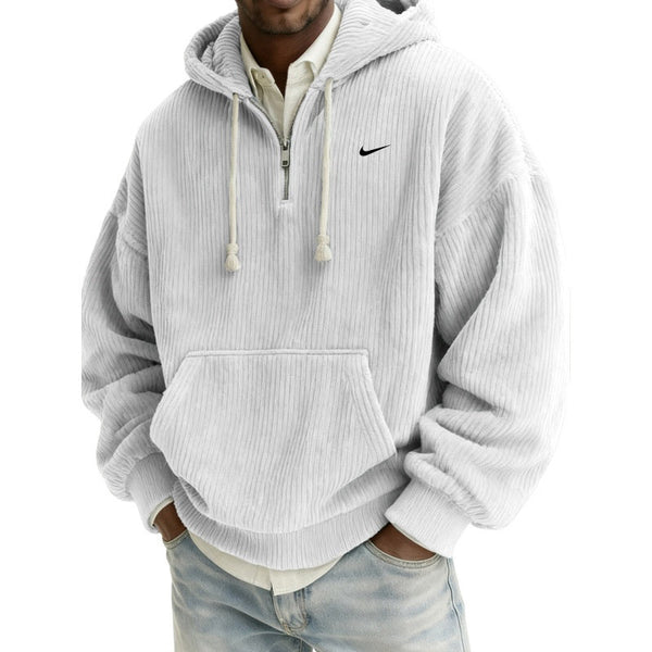 NK Striped Casual Half-Zip Pullover