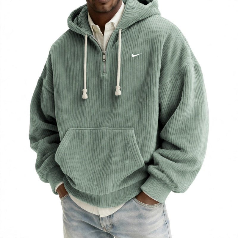 NK Striped Casual Half-Zip Pullover