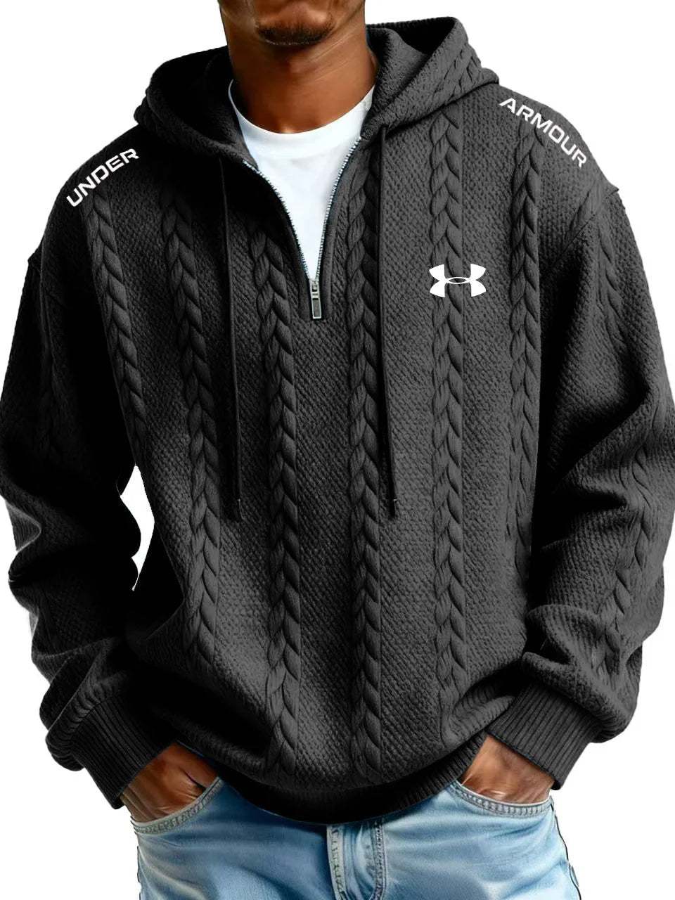 Stylish Men's Half-Zip Hoodie