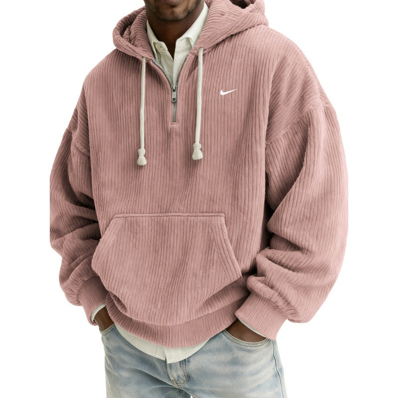 NK Striped Casual Half-Zip Pullover