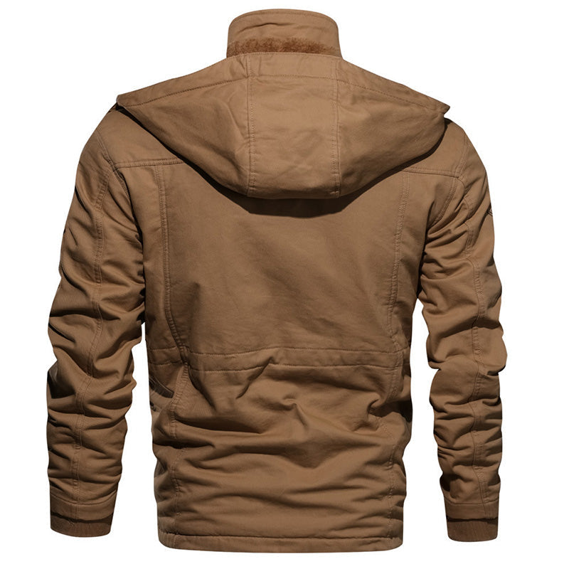 Men's Winter Drawstring Cotton Military Driver Jacket - Comfort and Style Combined
